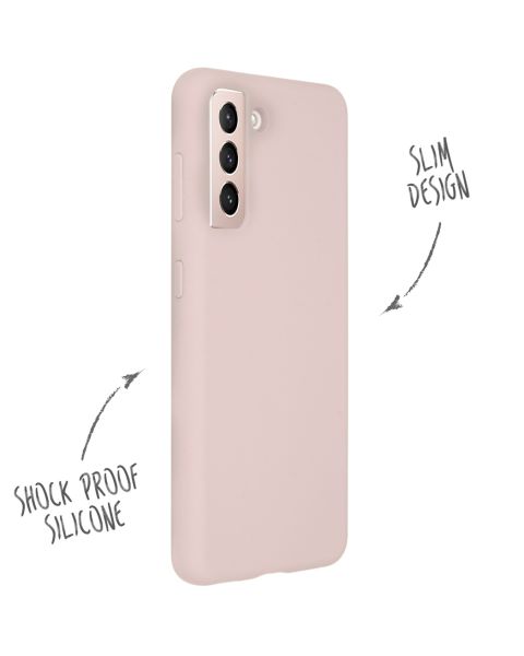 Accezz Liquid Silicone Backcover Samsung Galaxy S21 - Roze / Rosa / Pink