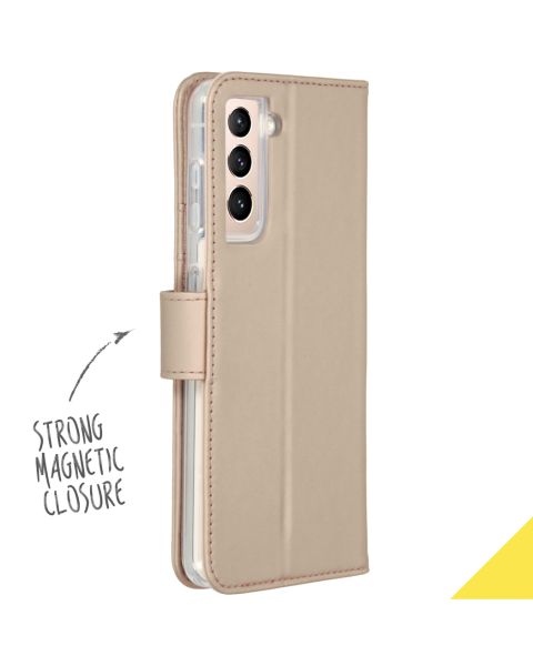 Accezz Wallet Softcase Bookcase Samsung Galaxy S21 - Goud / Gold