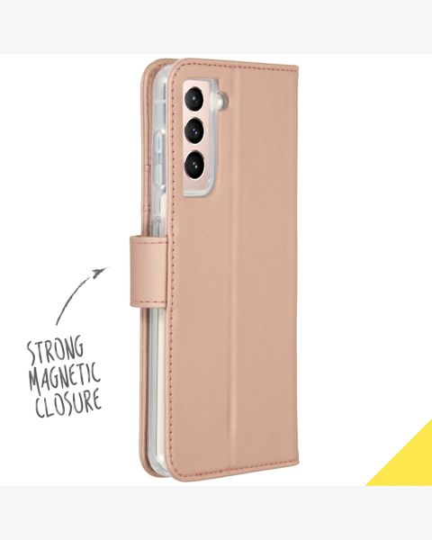Accezz Wallet Softcase Bookcase Galaxy S21 Plus - Rosé Goud / Roségold