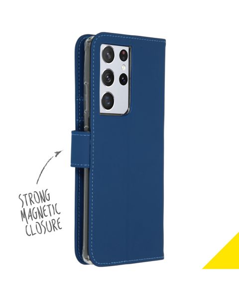 Accezz Wallet Softcase Bookcase Galaxy S21 Ultra - Donkerblauw / Dunkelblau  / Dark blue
