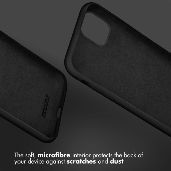 Accezz Liquid Silicone Backcover iPhone Xs / X - Zwart / Schwarz / Black