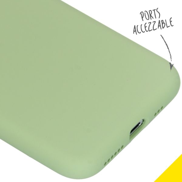 Accezz Liquid Silicone Backcover iPhone Xs / X - Groen / Grün  / Green