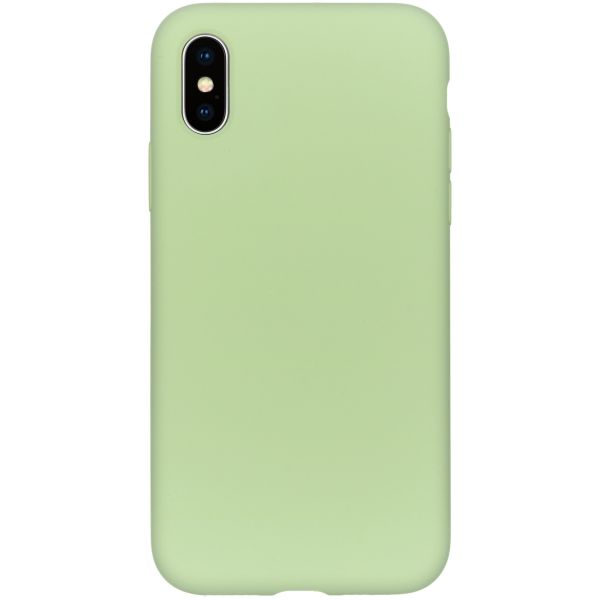 Accezz Liquid Silicone Backcover iPhone Xs / X - Groen / Grün  / Green