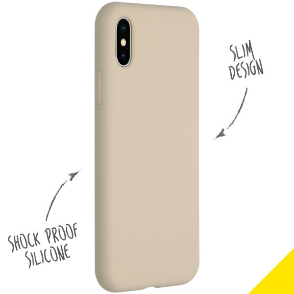 Accezz Liquid Silicone Backcover iPhone Xs / X - Stone