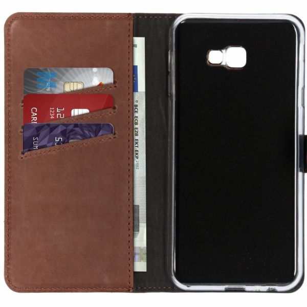 Echt Lederen Booktype Samsung Galaxy J4 Plus - Bruin / Brown