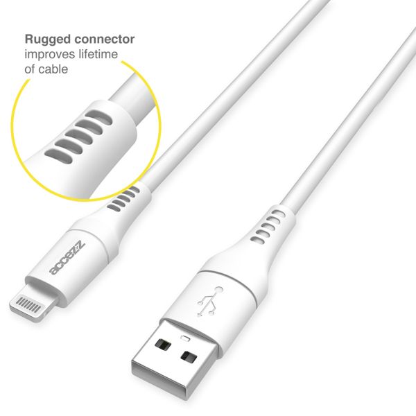 Accezz Lightning naar USB kabel - MFi certificering - 1 meter - Wit / Weiß / White