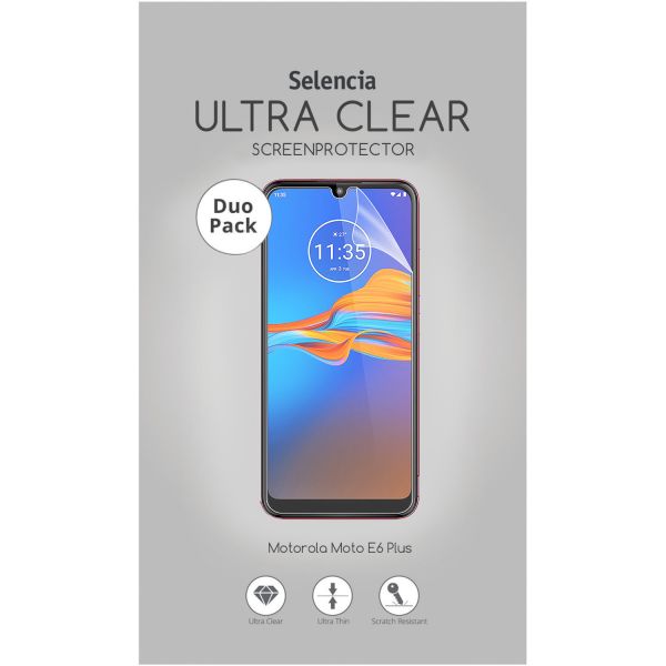 Duo Pack Ultra Clear Screenprotector Moto E6 Plus / E6s - Screenprotector