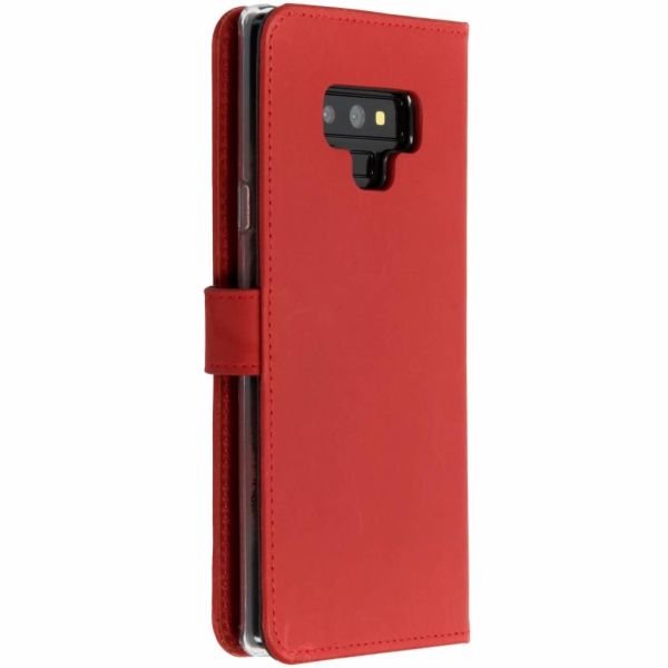 Echt Lederen Booktype Samsung Galaxy Note 9 - Rood / Red