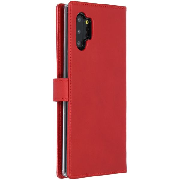 Echt Lederen Booktype Samsung Galaxy Note 10 Plus - Rood - Rood / Red