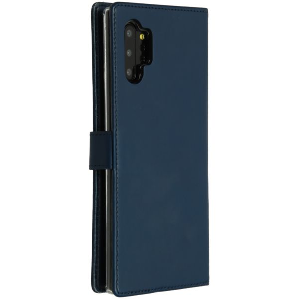 Echt Lederen Booktype Galaxy Note 10 Plus - Blauw - Blauw / Blue