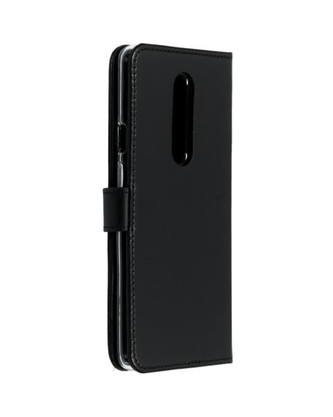 Selencia Lederen Bookcase OnePlus 7 Pro - Zwart / Schwarz / Black