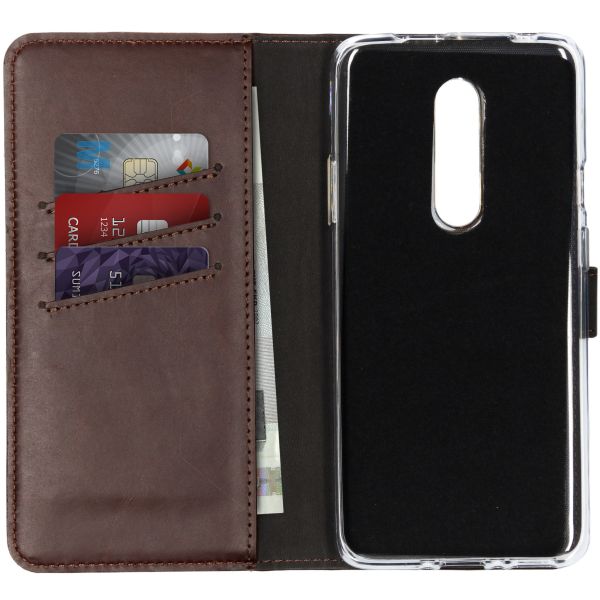 Echt Lederen Booktype OnePlus 7 Pro - Bruin - Bruin / Brown