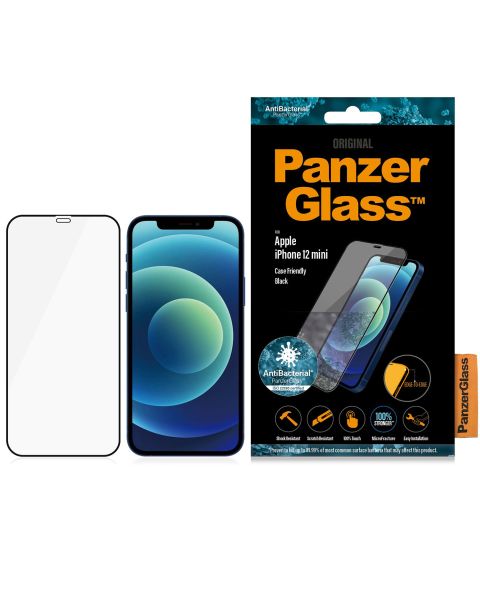 PanzerGlass Case Friendly Screenprotector iPhone 12 Mini - Zwart / Schwarz / Black