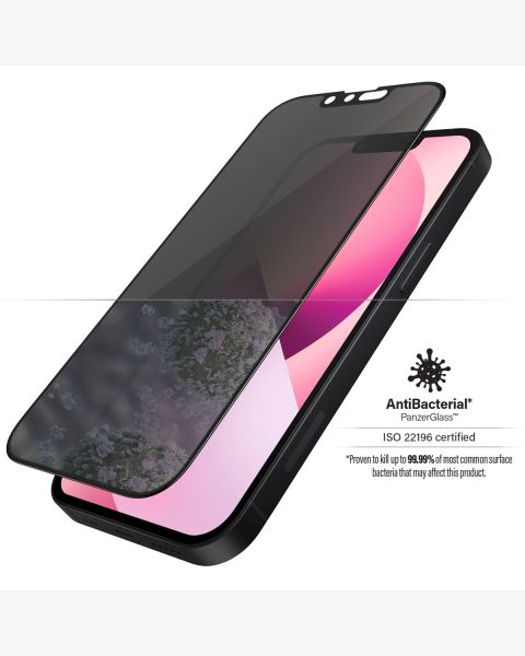 PanzerGlass Case Friendly Privacy Anti-Bacterial Screenprotector iPhone 13 Mini - Zwart / Schwarz / Black