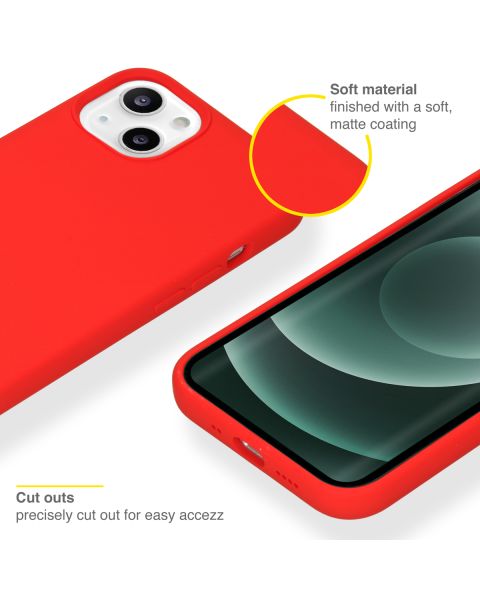 Accezz Liquid Silicone Backcover iPhone 13 Mini - Rood / Rot / Red