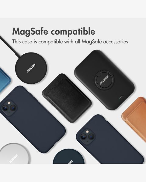 Accezz Liquid Silicone Backcover met MagSafe iPhone 13 Mini - Donkerblauw / Dunkelblau  / Dark blue