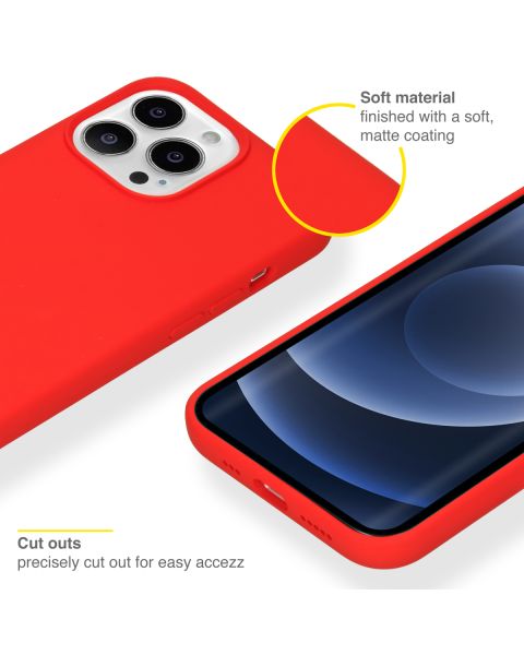 Accezz Liquid Silicone Backcover iPhone 13 Pro - Rood / Rot / Red