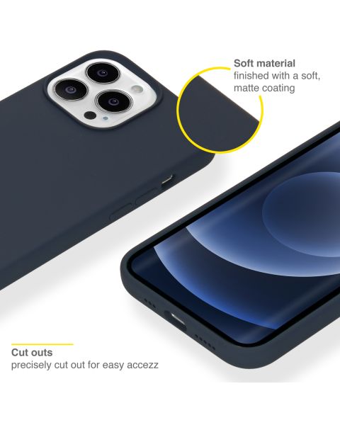 Accezz Liquid Silicone Backcover iPhone 13 Pro - Donkerblauw / Dunkelblau  / Dark blue