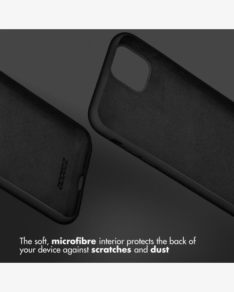 Accezz Liquid Silicone Backcover iPhone 13 Pro - Zwart / Schwarz / Black