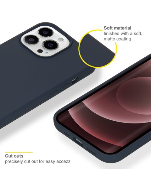 Accezz Liquid Silicone Backcover iPhone 13 Pro Max - Donkerblauw / Dunkelblau  / Dark blue