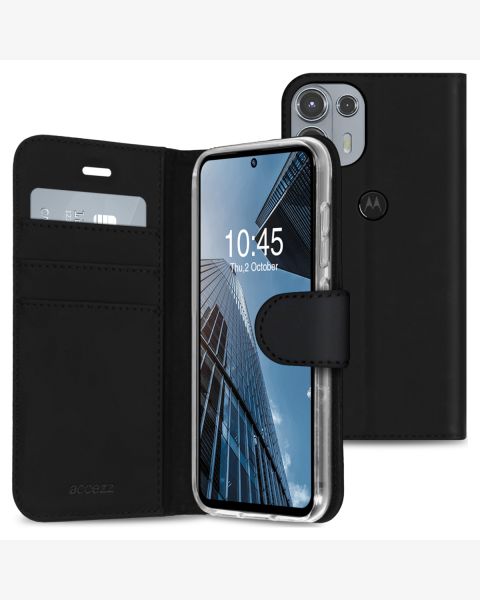 Accezz Wallet Softcase Bookcase Motorola Edge 20 Lite - Zwart / Schwarz / Black