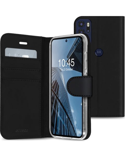 Accezz Wallet Softcase Bookcase Motorola Moto G60s - Zwart / Schwarz / Black