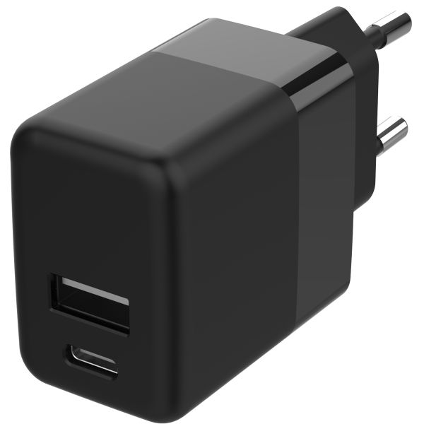 Accezz Wall Charger met USB-C naar USB kabel - Oplader - 20 Watt - 1 meter - Zwart / Schwarz / Black