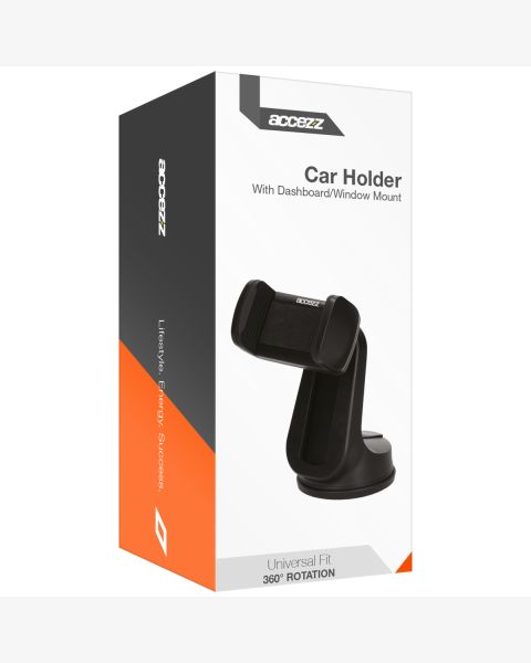 Accezz Telefoonhouder auto - Verstelbaar - Universeel - Dashboard en voorruit - Zwart / Schwarz / Black