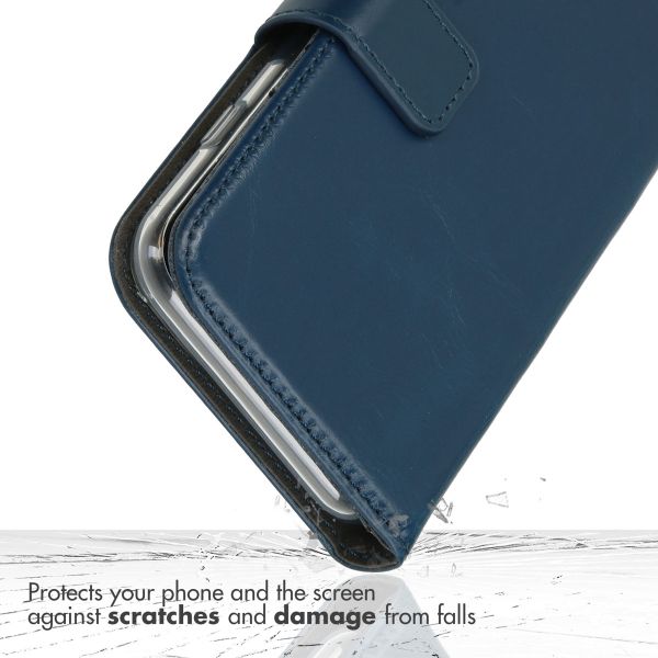 Selencia Echt Lederen Bookcase Samsung Galaxy S22 Plus - Blauw / Blau / Blue