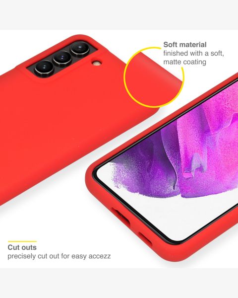 Accezz Liquid Silicone Backcover Samsung Galaxy S22 Plus - Rood / Rot / Red