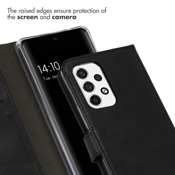Selencia Echt Lederen Bookcase Samsung Galaxy A53 - Zwart / Schwarz / Black
