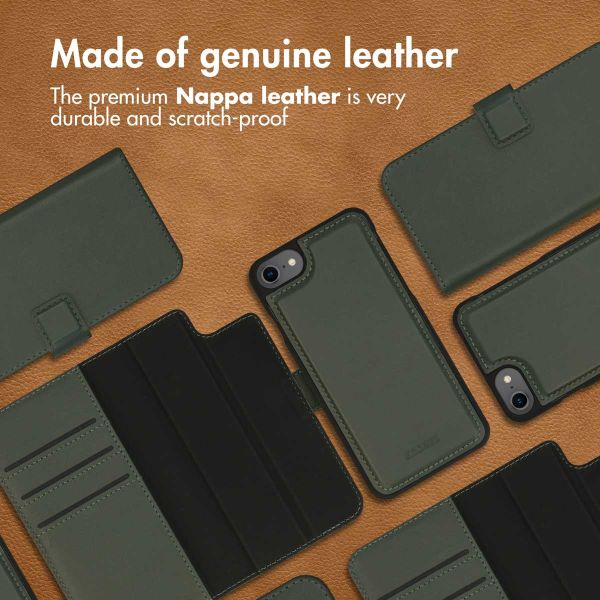 Accezz Premium Leather 2 in 1 Wallet Bookcase iPhone SE (2022 / 2020) / 8 / 7 / 6(s) - Groen / Grün  / Green