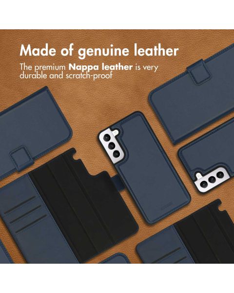 Accezz Premium Leather 2 in 1 Wallet Bookcase Samsung Galaxy S22 - Donkerblauw / Dunkelblau  / Dark blue