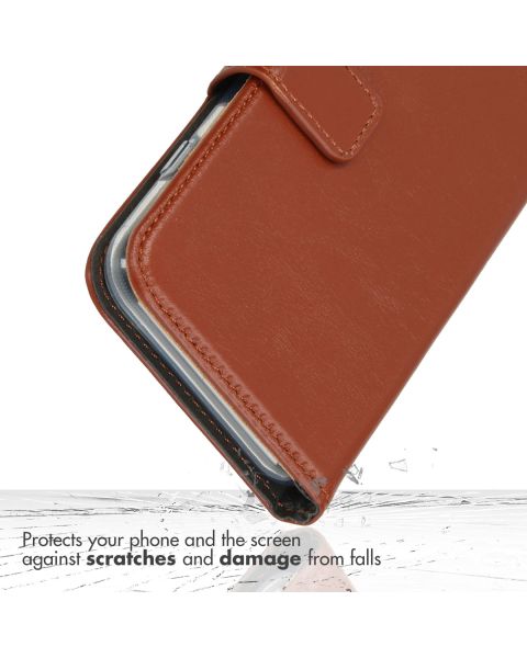 Selencia Echt Lederen Bookcase Samsung Galaxy A23 (5G) - Lichtbruin / Hellbraun  / Light Brown