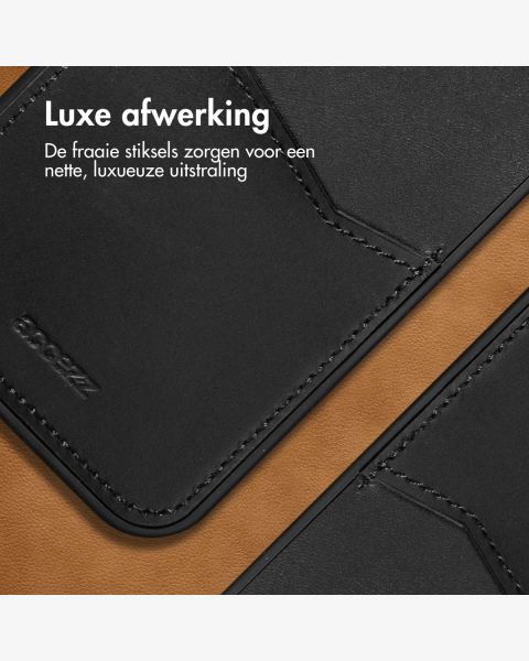 Accezz Premium Leather Card Slot Backcover iPhone 12 (Pro) - Zwart / Schwarz / Black
