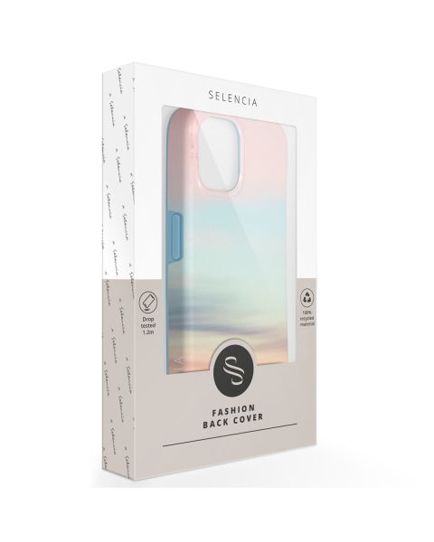 Selencia Aurora Fashion Backcover iPhone 14 Pro - Duurzaam hoesje - 100% gerecycled - Sky Sunset Multicolor
