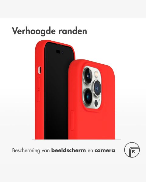 Accezz Liquid Silicone Backcover met MagSafe iPhone 14 Pro - Rood / Rot / Red