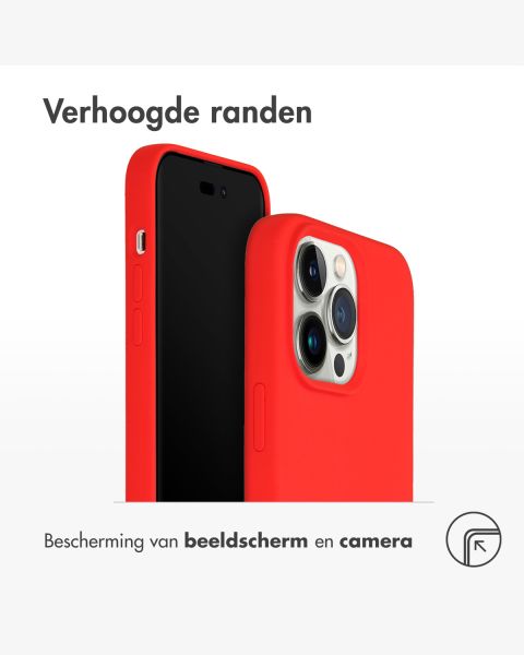 Accezz Liquid Silicone Backcover met MagSafe iPhone 14 Pro Max - Rood / Rot / Red