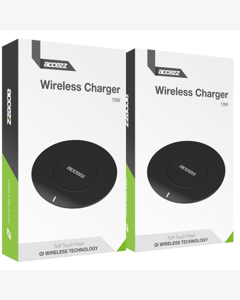 Accezz 2 pack Qi Soft Touch Wireless Charger - Draadloze oplader - 10 Watt - Wit / Weiß / White