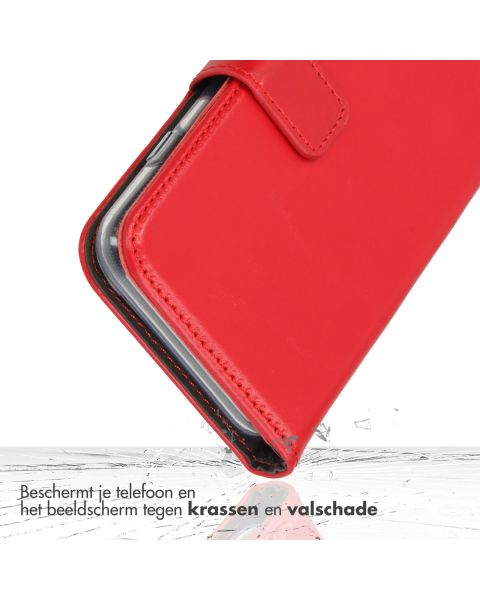 Selencia Echt Lederen Bookcase Samsung Galaxy S23 - Rood / Rot / Red