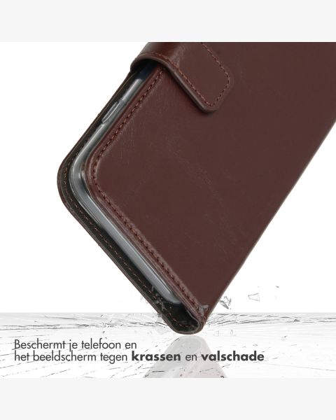 Selencia Echt Lederen Bookcase Samsung Galaxy S23 Plus - Bruin / Braun  / Brown