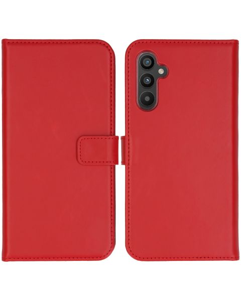 Selencia Echt Lederen Bookcase Samsung Galaxy A34 (5G) - Rood / Rot / Red