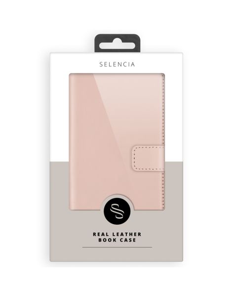Selencia Echt Lederen Bookcase Samsung Galaxy A14 (5G) - Dusty Pink