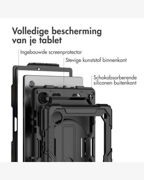 Accezz Rugged Backcover met schouderstrap Samsung Galaxy Tab A8 - Zwart / Schwarz / Black