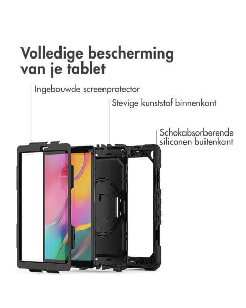 Accezz Rugged Backcover met schouderstrap Samsung Galaxy Tab A 10.1 (2019) - Zwart / Schwarz / Black