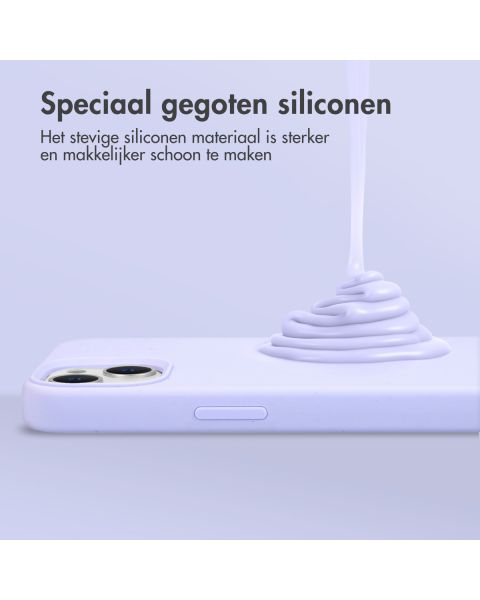 Accezz Liquid Silicone Backcover met MagSafe iPhone 15 - Paars / Violett  / Purple