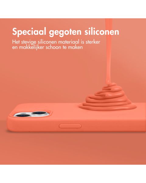 Accezz Liquid Silicone Backcover met MagSafe iPhone 15 Pro - Nectarine