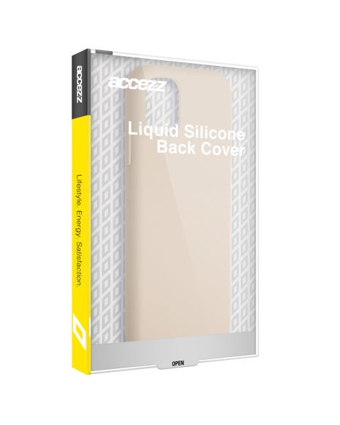 Accezz Liquid Silicone Backcover met MagSafe iPhone 15 Pro - Stone