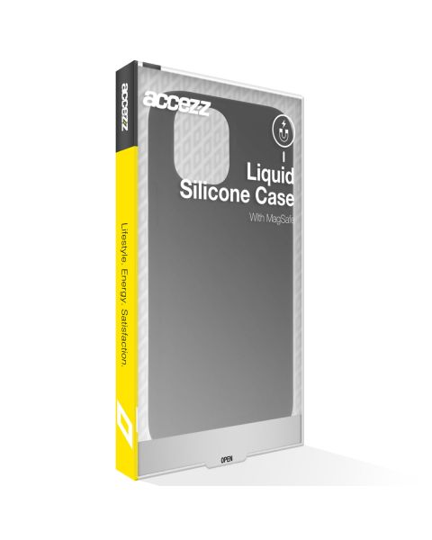 Accezz Liquid Silicone Backcover met MagSafe iPhone 15 Pro Max - Zwart / Schwarz / Black