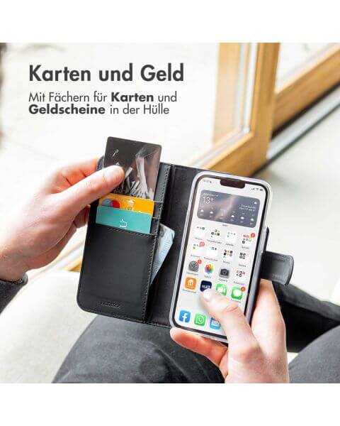 Accezz Wallet Softcase Bookcase iPhone 15 Plus - Zwart / Schwarz / Black